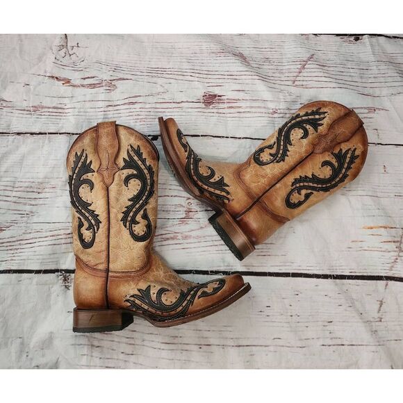 Circle G Overlay, Embroidered, and Studded Western Boot Size 10 NWOT - Picture 2 of 7